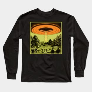 Vintage Comics UFO Encounters UFO Witness Cartoon Vintage Long Sleeve T-Shirt